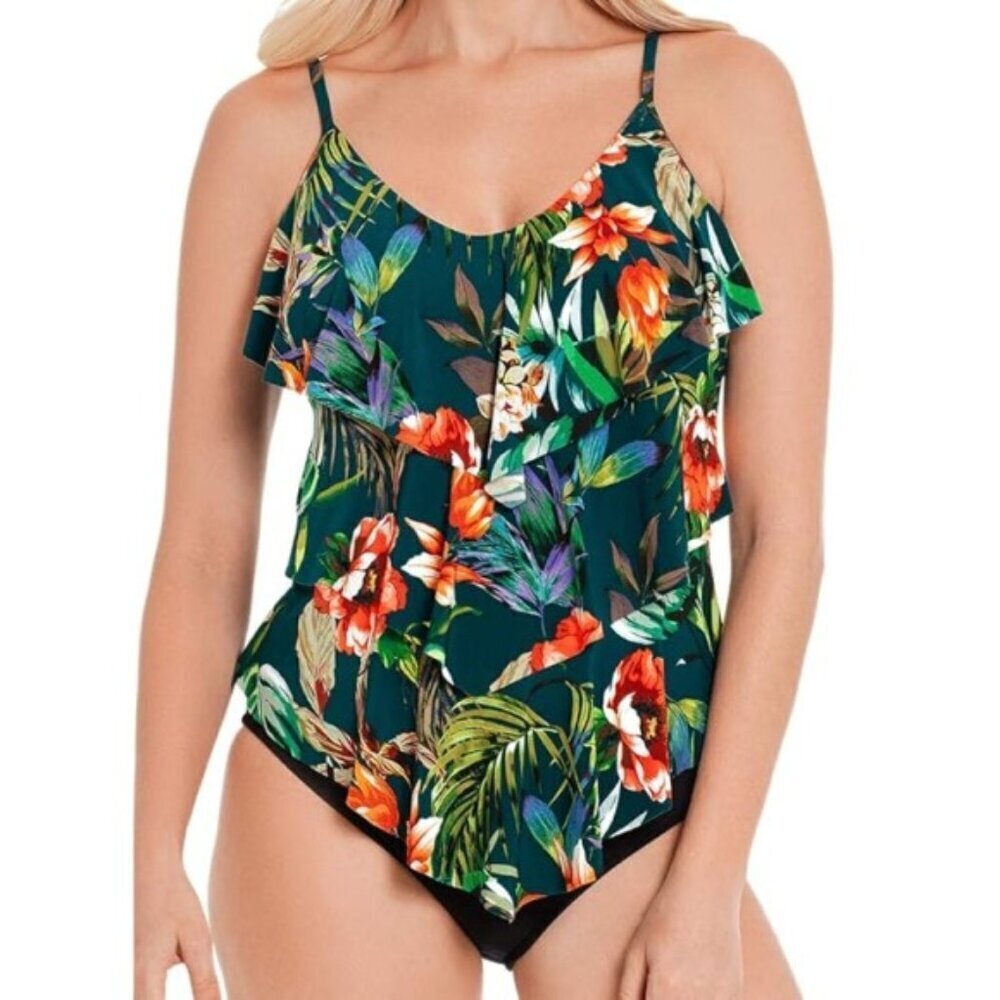 Magicsuit 'Serenity Rita' Tiered Ruffle Tankini Top, Multicolor
